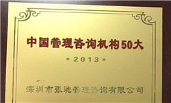 2013年获全国管理咨询机构50大